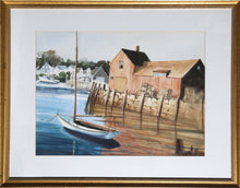 New England Boathouse Watercolor | Ralph Acosta,{{product.type}}