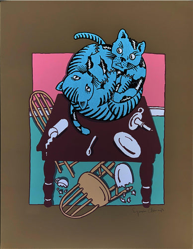 Kilkenny Cats Screenprint | Seymour Chwast,{{product.type}}