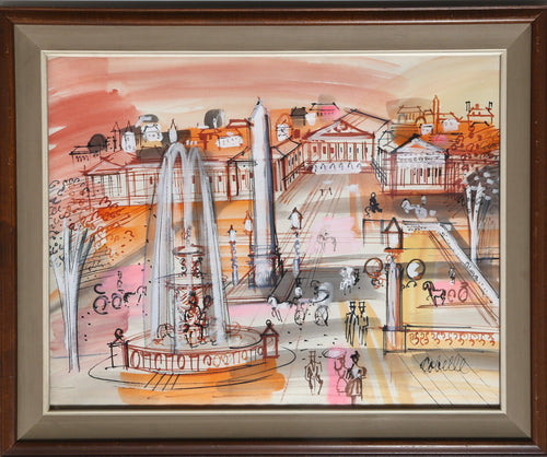 Luxor Obelisk and Fountain Mixed Media | Charles Cobelle,{{product.type}}