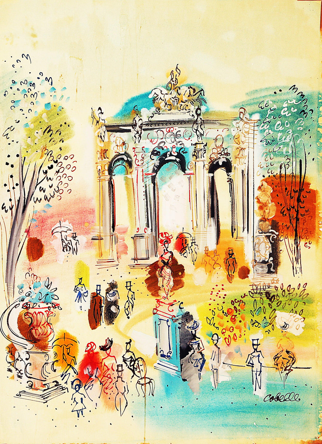 Paris Park Scene Acrylic | Charles Cobelle,{{product.type}}