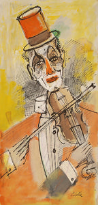 Clown with Violin Acrylic | Charles Cobelle,{{product.type}}