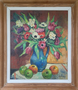 Still Life with a Vase of Flowers and Fruit