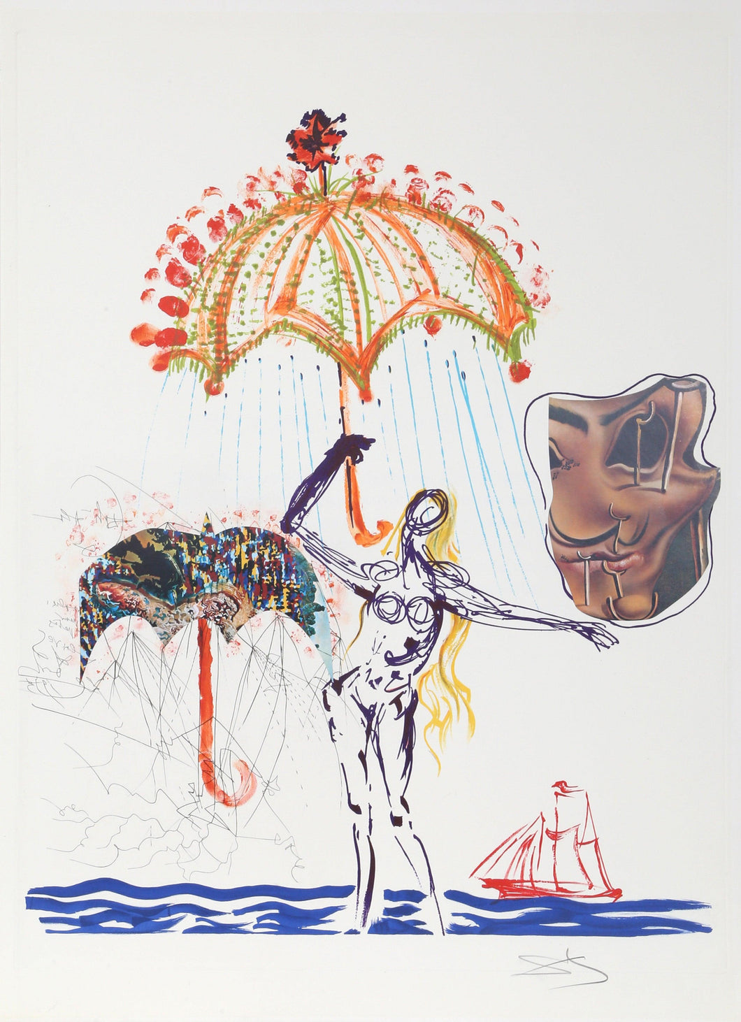 Anti-Umbrella with Atomized Liquid Lithograph | Salvador Dalí,{{product.type}}