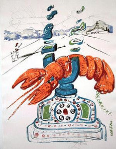 Cybernetic Lobster Telephone Lithograph | Salvador Dalí,{{product.type}}