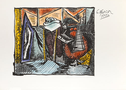 Femme Dessinant, Femme Assoupie