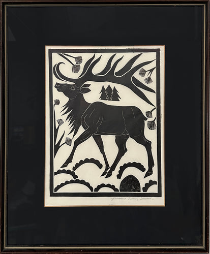 Untitled (Deer with trees near horns)