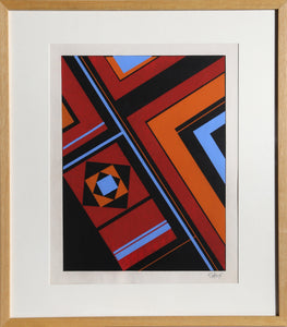 Geometric Abstract Screenprint | Unknown Artist,{{product.type}}