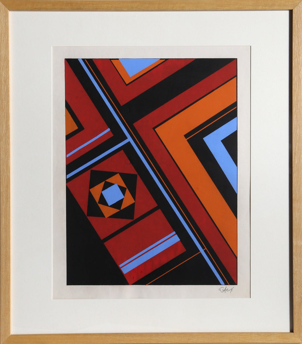 Geometric Abstract Screenprint | Unknown Artist,{{product.type}}