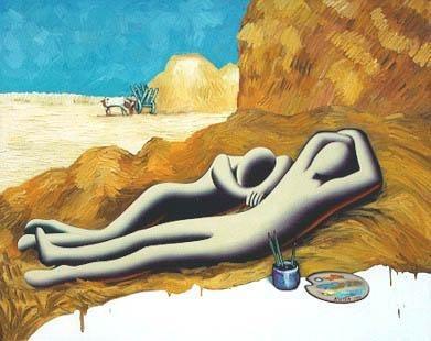 A Break From Inspiration Oil | Mark Kostabi,{{product.type}}
