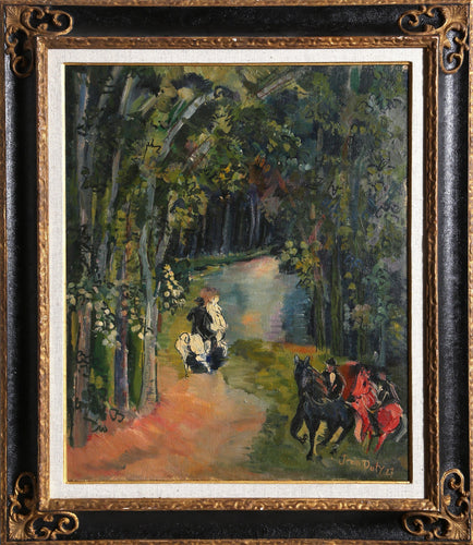 A Cheval au Bois de Boulogne Oil | Unknown Artist,{{product.type}}