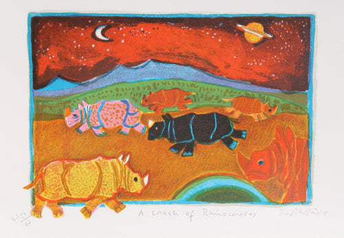 A Crash of Rhinoceros Lithograph | Judith Bledsoe,{{product.type}}