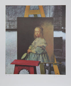 A Dutch Portrait in Vermeer's Easel Lithograph | George Deem,{{product.type}}