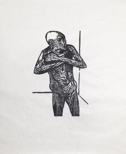 A Frightened and Terrified Man Woodcut | Leonard Baskin,{{product.type}}