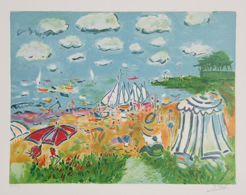 A la Plage de Susemio Lithograph | Jean Claude Picot,{{product.type}}