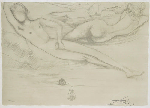 A la Plage from the Nudes Suite Lithograph | Salvador Dalí,{{product.type}}
