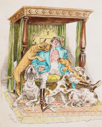 A Man's Best Friends Watercolor | Marshall Goodman,{{product.type}}