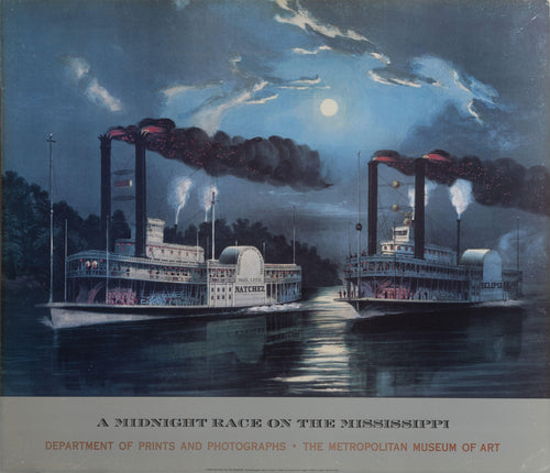 A Midnight Race on the Mississippi Poster | Frances Flora Bond Palmer,{{product.type}}