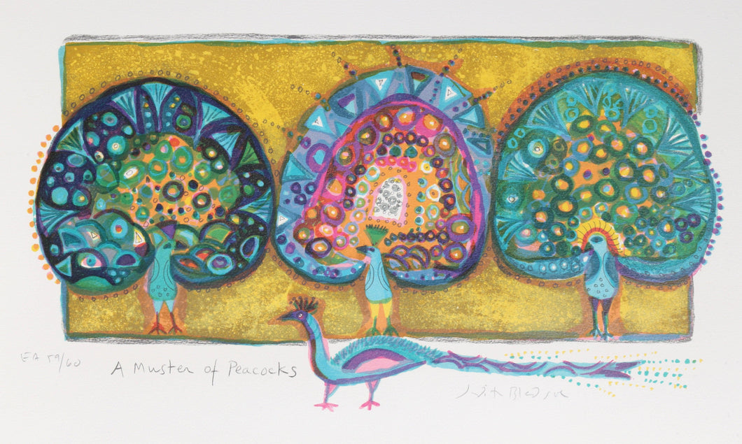 A Muster of Peacocks Lithograph | Judith Bledsoe,{{product.type}}