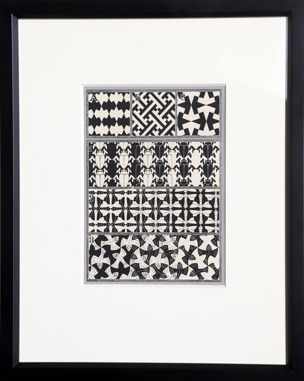 ABC, 123 (Regular Division of the Plane) B. 417 Woodcut | M.C. (Maurits Cornelis) Escher,{{product.type}}
