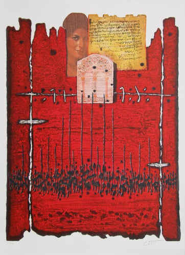 Above Jerusalem Lithograph | Moshe Elazar Castel,{{product.type}}