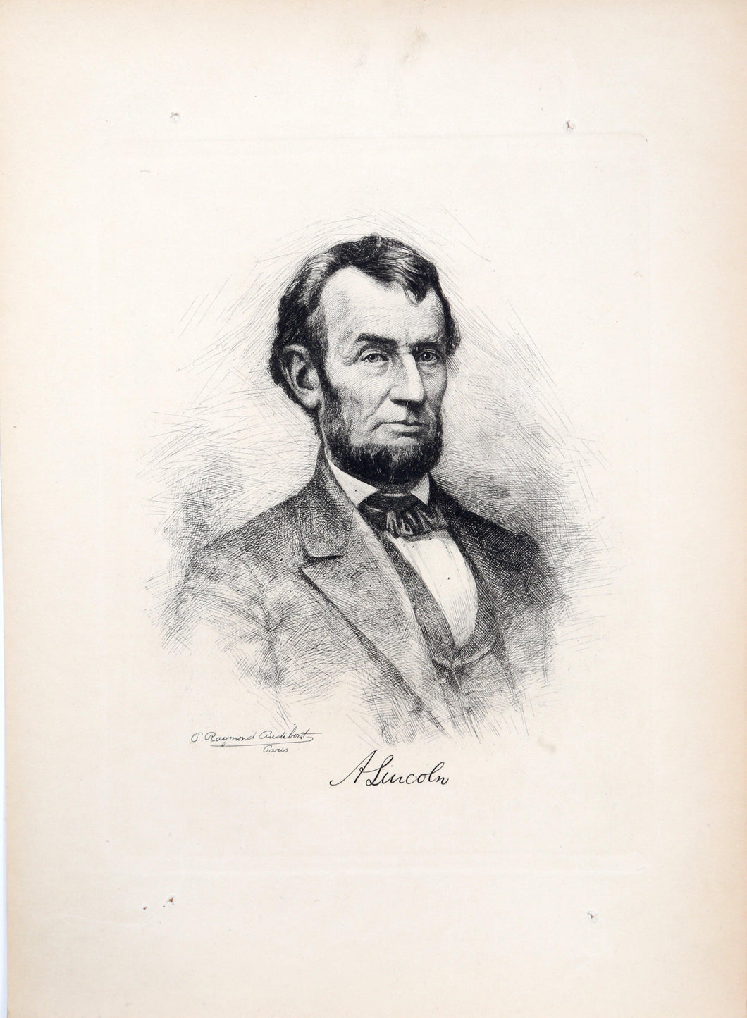 Abraham Lincoln from The Presidents of the United States Etching | P. Raymond Audibert,{{product.type}}