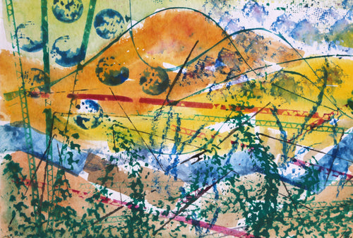 Abstract Desert Landscape Watercolor | Harold Wallerstein,{{product.type}}