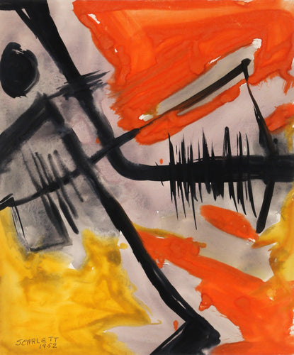 Abstract Figure on Orange Gouache | Rolph Scarlett,{{product.type}}