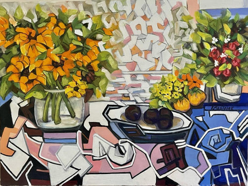 Abstract Flowers Oil | Rolande Magloire,{{product.type}}