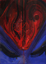 Abstract Heart on Blue Mixed Media | Josep Grau-Garriga,{{product.type}}