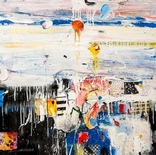 Abstract Seascape Mixed Media | Robert Baribeau,{{product.type}}