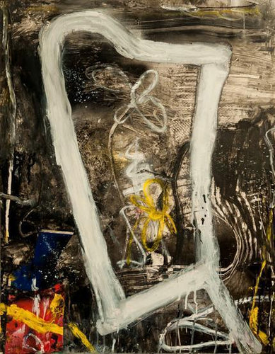 Abstract with Flower Mixed Media | Robert Baribeau,{{product.type}}