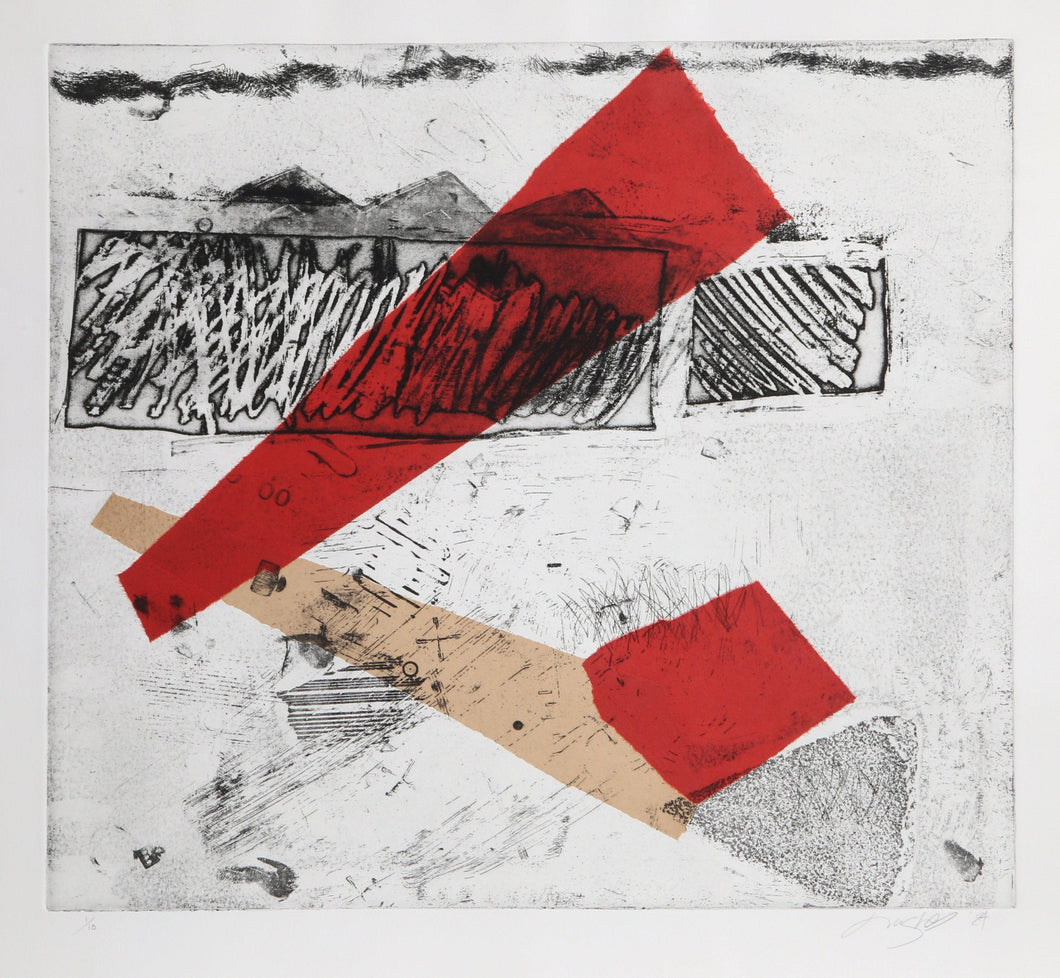 Abstract with Red Etching | Elise Hughes-Yaworsky,{{product.type}}