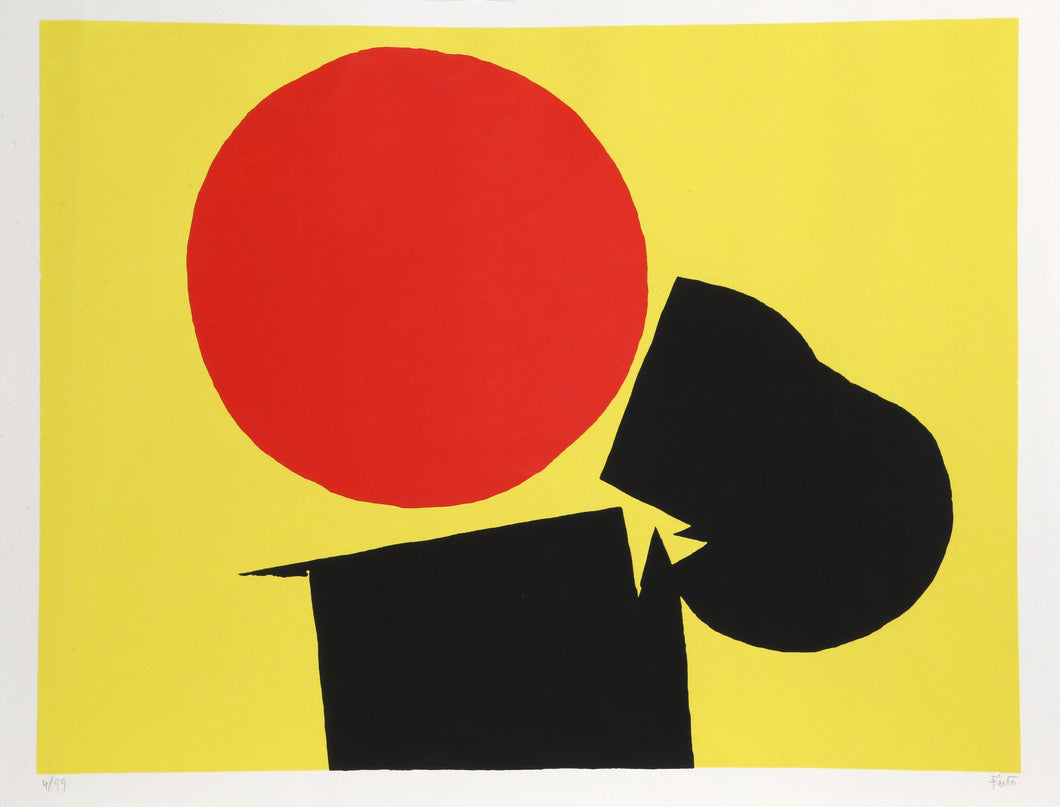Abstract with Red Sun Screenprint | Luis Feito López,{{product.type}}