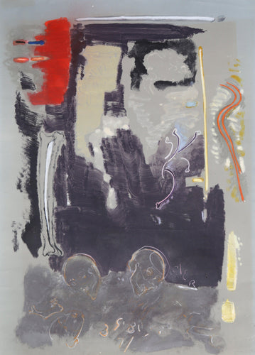 Abstract with Skulls Mixed Media | Stephen Greene,{{product.type}}