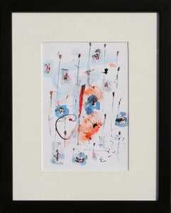 Abstracted Blue Flowers Watercolor | Robert Kautz,{{product.type}}