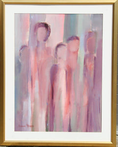 Abstracted Standing Figures Acrylic | Irene Moss,{{product.type}}