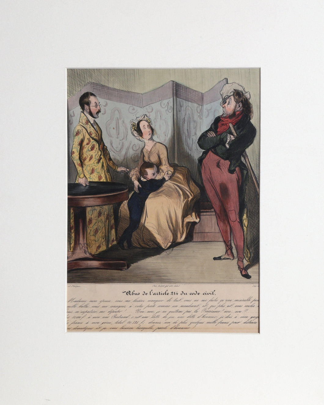 Abus de l'Article 214 du Code Civil Lithograph | Honore Daumier,{{product.type}}