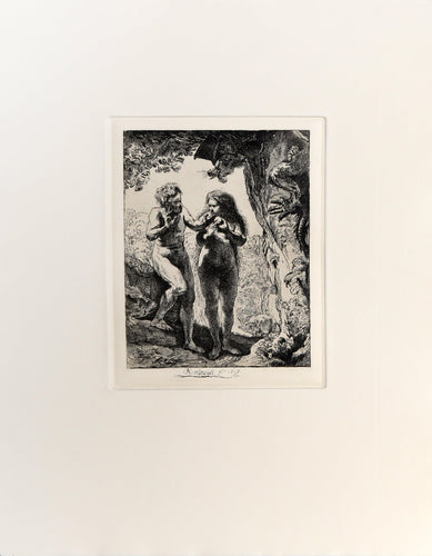 Adam and Eve Etching | Rembrandt,{{product.type}}