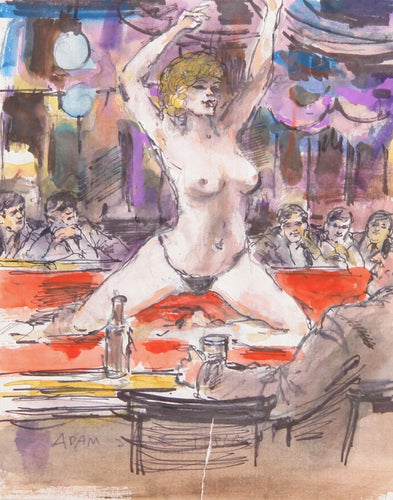 Adam and Eve Topless II Watercolor | Marshall Goodman,{{product.type}}