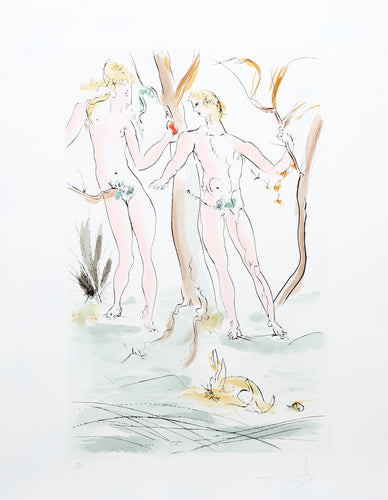 Adam et Eve from the Homage a Albrecht Durer Suite Etching | Salvador Dalí,{{product.type}}