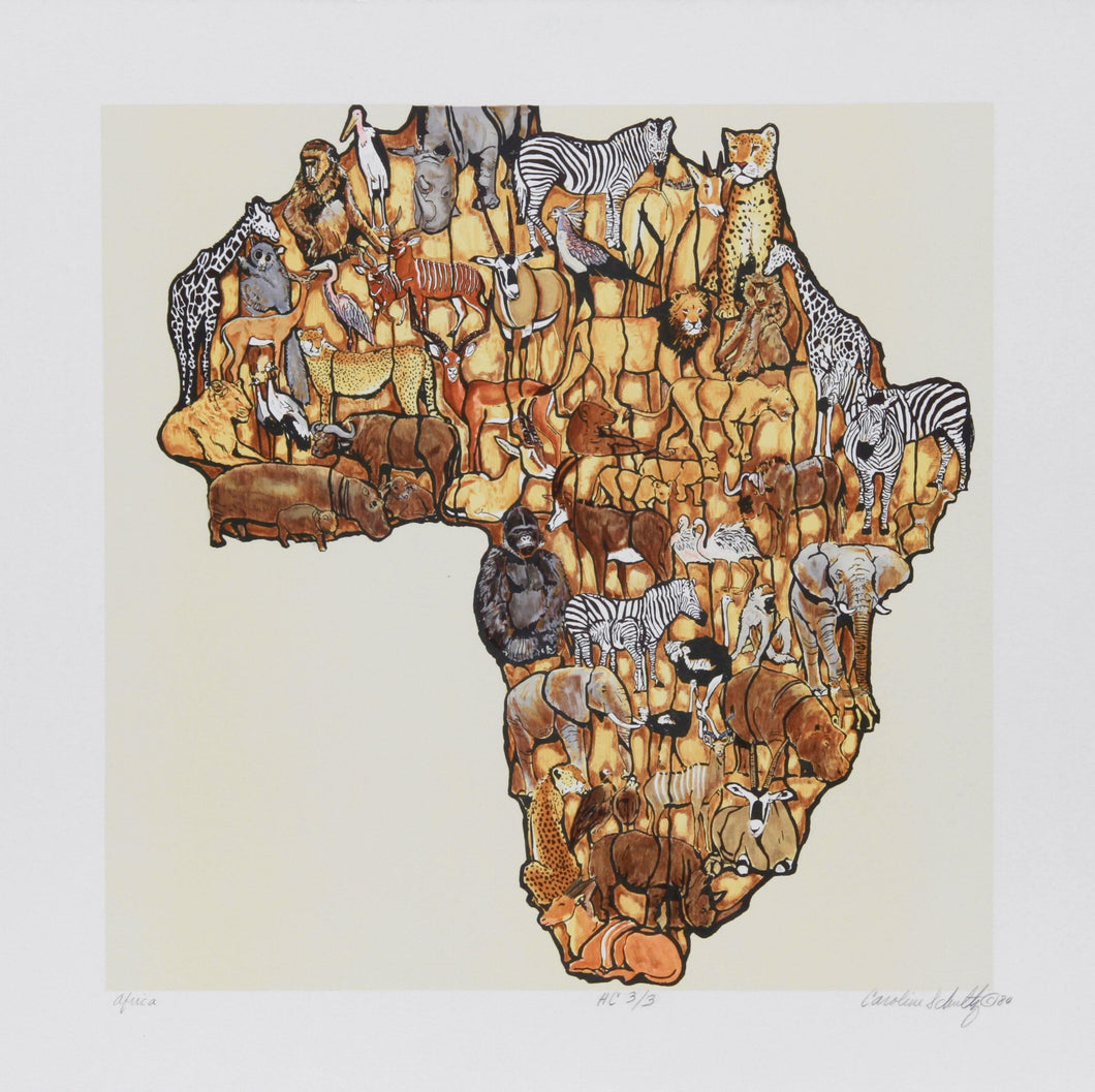 Africa Lithograph | Caroline Schultz,{{product.type}}