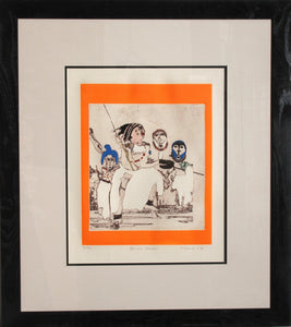 African Dancers Etching | Mireille Kramer,{{product.type}}