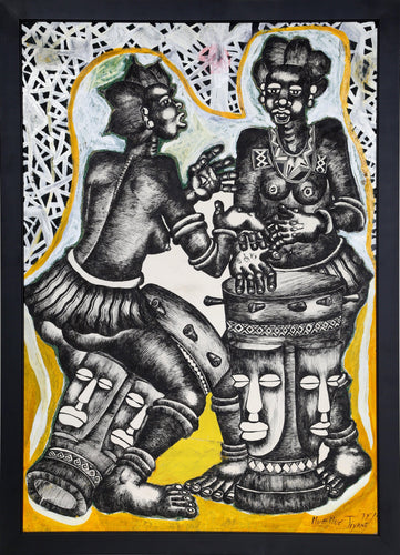 African Drummers 2 Mixed Media | Mve Mve Jiyane,{{product.type}}
