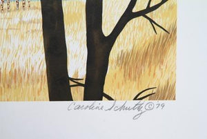 African Landscape Lithograph | Caroline Schultz,{{product.type}}