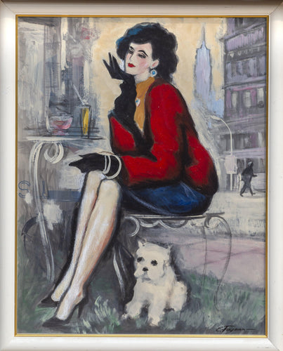 Afternoon at the Cafe acrylic | Erik Freyman,{{product.type}}