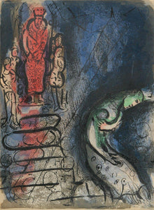Ahaseurus banishes Vashti from "Drawings for the Bible" Lithograph | Marc Chagall,{{product.type}}