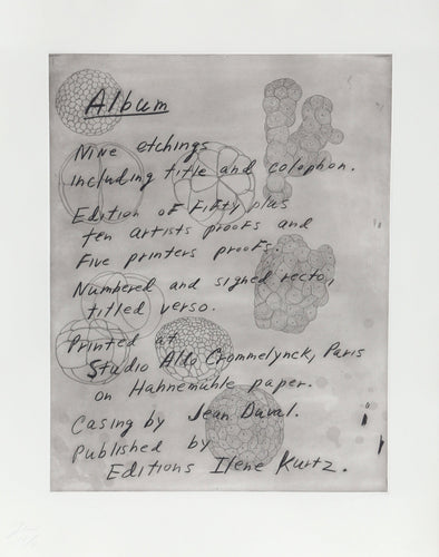 Album colophon Etching | Terry Winters,{{product.type}}