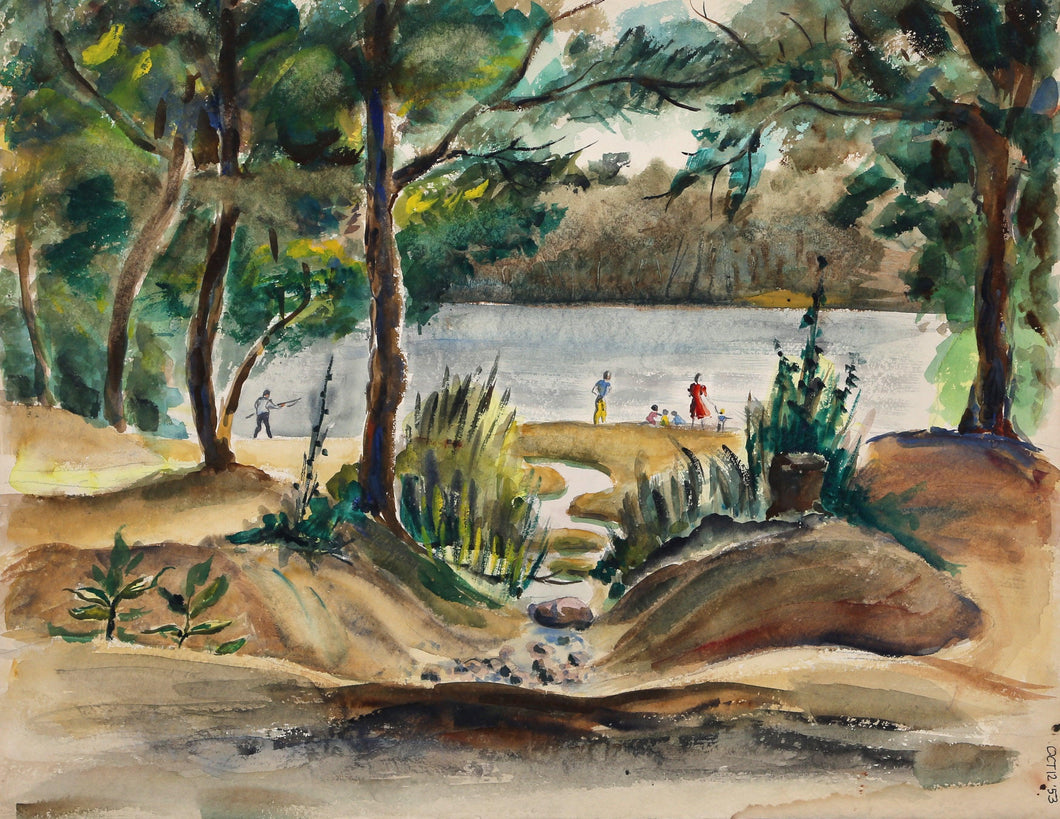 Allen Pond Park (P6.13) Watercolor | Eve Nethercott,{{product.type}}