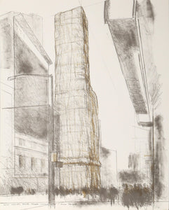 Allied Chemical Tower, Packed, Project for Number 1 Times Square Lithograph | Christo and Jeanne-Claude,{{product.type}}