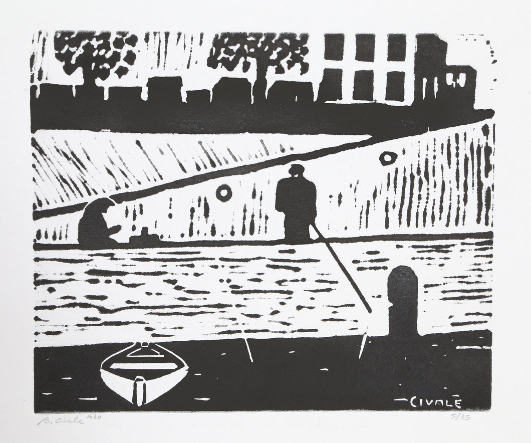 Along the Siene River (30) Woodcut | Biagio Civale,{{product.type}}